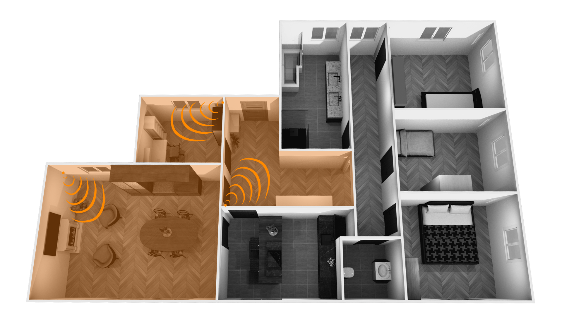 Configuration pour 3 pièces